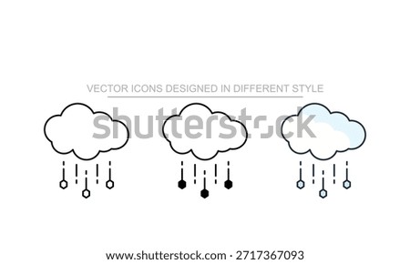 Hail icons set in different style with white background