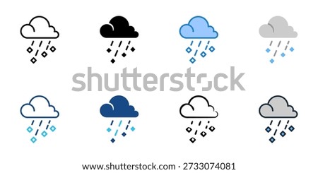 Hail icons set multiple style collection. Editable stroke 
