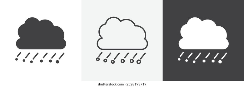Icono de granizo. Ilustración vectorial lineal plana moderna de moda sobre fondo blanco.