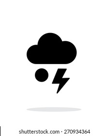 Hail with lightning weather simple icon on white background. Vector illustration.