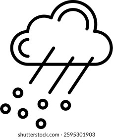 Hail Line Vector Icon Design
