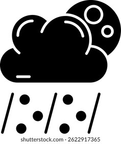Design de ícone de vetor de linha de granizo