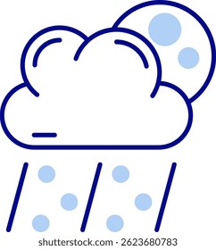 Design de ícone de vetor de linha de granizo