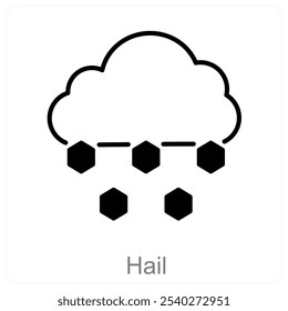Concepto de icono de granizo y naturaleza