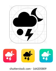 Hail at night weather icon. Vector illustration.