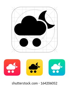 Hail at night weather icon. Vector illustration.