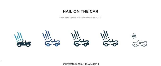 hail on the car icon in different style vector illustration. two colored and black hail on the car vector icons designed in filled, outline, line and stroke style can be used for web, mobile, ui
