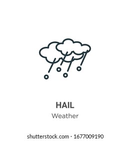 Hail outline vector icon. Thin line black hail icon, flat vector simple element illustration from editable weather concept isolated stroke on white background