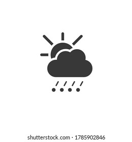 Hagel und Regen, Wolke und Sonne. Symbol. Wetterglyph, Vektorgrafik