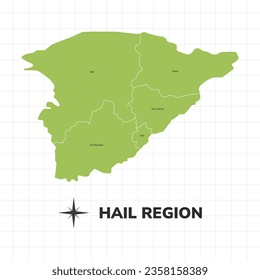 Hail Region map illustration. Map of the region in Saudi Arabia