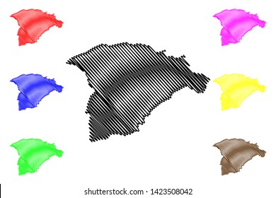 Hail Region (Regions of Saudi Arabia, Kingdom of Saudi Arabia, KSA) map vector illustration, scribble sketch Ha il map