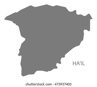 Ha'il Saudi Arabia Map grey