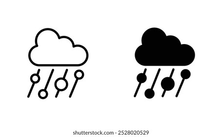 Hail vector icon set in black and white color.