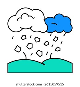 hail weather line icon vector. hail weather sign. isolated symbol illustration