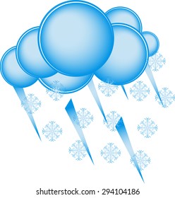 The hailstone and cloud snowflakes weather icon.vector illustration
