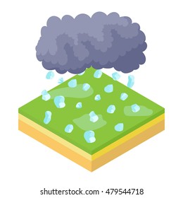 Hailstone icon. Isometric 3d illustration of hailstone vector icon isolated on a white background
