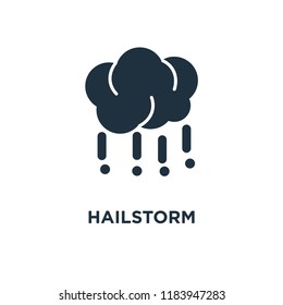 Hailstorm icon. Black filled vector illustration. Hailstorm symbol on white background. Can be used in web and mobile.
