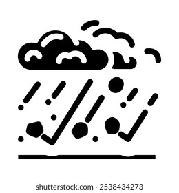 hailstorm natural phenomena glyph icon vector. hailstorm natural phenomena sign. isolated symbol illustration