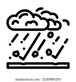 hailstorm natural phenomena line icon vector. hailstorm natural phenomena sign. isolated contour symbol black illustration