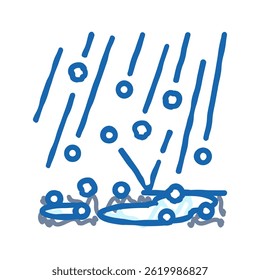 Hailstorm Weer Natuurverschijnselen Doodle Icoon Sketch Vector. Hailstorm Weer Natuurverschijnselen Teken. Geïsoleerde symbool Illustratie