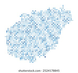 Hainan Dot Map. Island Digital Style Shape. Hainan vector image. Island shape blue circular dots. Modern vector illustration.