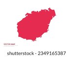 Hainan Map - abstract style red isolated on white background for infographic, design vector.