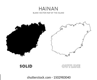 Hainan map. Blank vector map of the Island. Borders of Hainan for your infographic. Vector illustration.