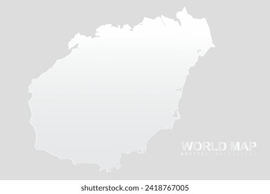 Hainan Map - World Map vector template with High detailed including white and grey gradient color and white outline color isolated on grey background - Vector illustration eps 10