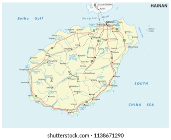 hainan rod and vector map, china