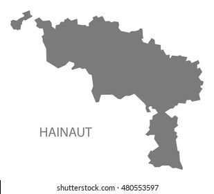 Hainaut Belgium Map In Grey