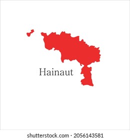 Hainaut Map On White Background