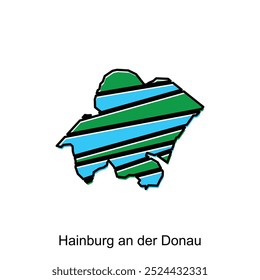 Hainburg an der Donau City Map Vector isolated illustration of simplified administrative, map of Austria Country design template