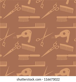 Hair accessories background and pattern on brown
