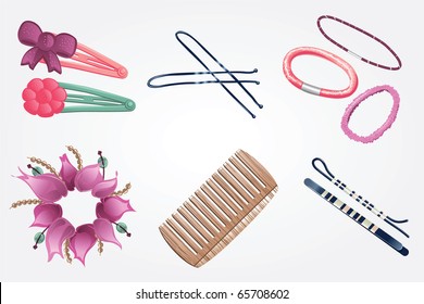 Hair accessories vector