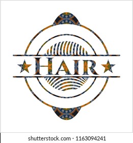 Hair arabic style badge. Arabesque decoration.