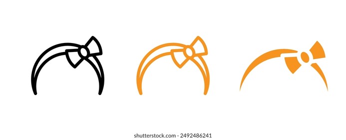 Hair Band icon flat editable icon mark set.