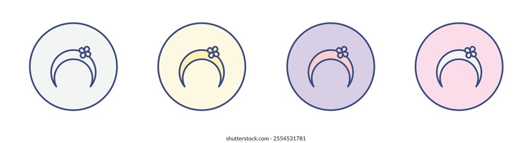 Hair band icon Thin line flat illustration