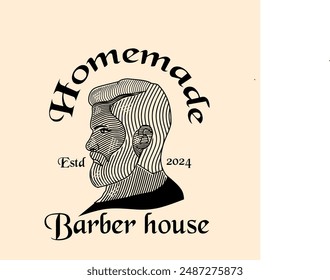 Hair barber logo design, men's hair, classic barbershop.