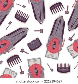 Caricatura del vector del recorte del pelo y barba sin fisuras para fondo de papel de pared, envoltura, embalaje y fondo.