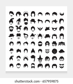 hair, beard, hat,sunglasses icons