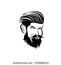 Hair beard head vector template
