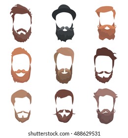 Man Hair Mustache Beards Collection Men Stock Vector (Royalty Free ...