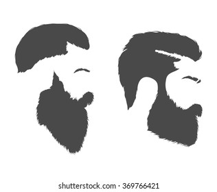 Hair and beards, vector set