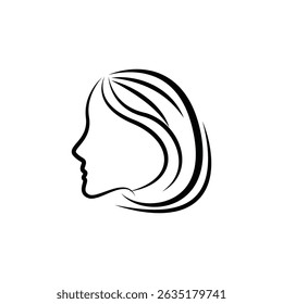 hair beauty logo icon illustration flat