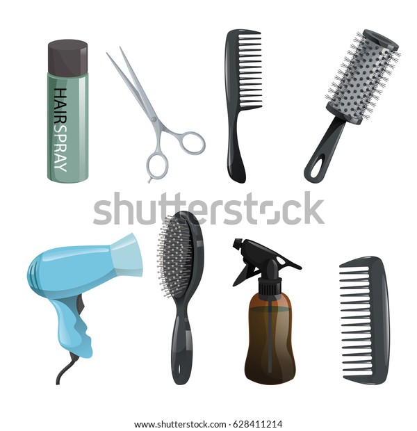 Hair Beauty Salon Equipment Set Hairspray Stock Vector Royalty