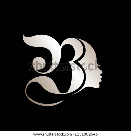 Hair Beauty Salon Logo Decorative Letter B Stock Vector (Royalty Free ...