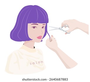 Hair being cut at the beauty salon