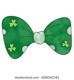 Hair bow with a four-leaf clover pattern