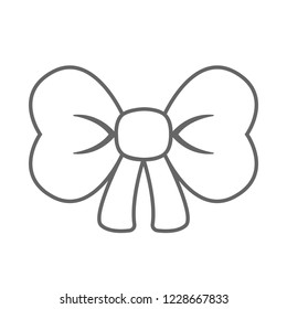 Hair Bow. Outline. Vector Icon.