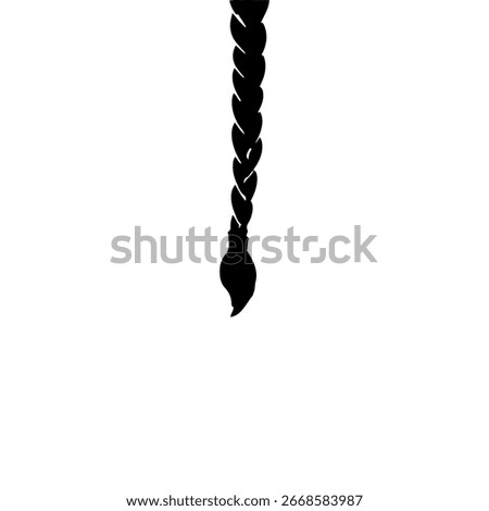 Hair braided icon flat vector design.